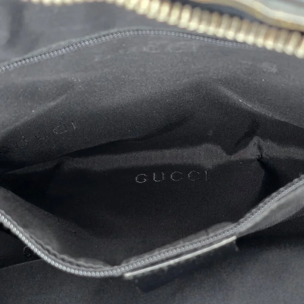 Gucci Black Leather Nylon Purse Shoulder Vintage Bag
